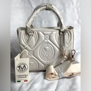 NWT Valentino Orlandi Italian Vegan Leather Bag with handles and shoulder strap